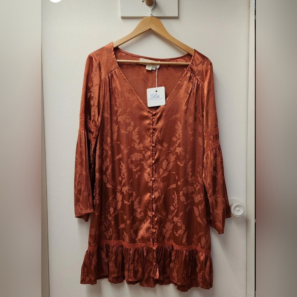 Rust Orange Saltwater Luxe Button-Down Dress